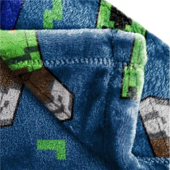 Minecraft fleece throw blanket 46x60 kids bedding gamer creeper skeleton steve a - Picture 5 of 8